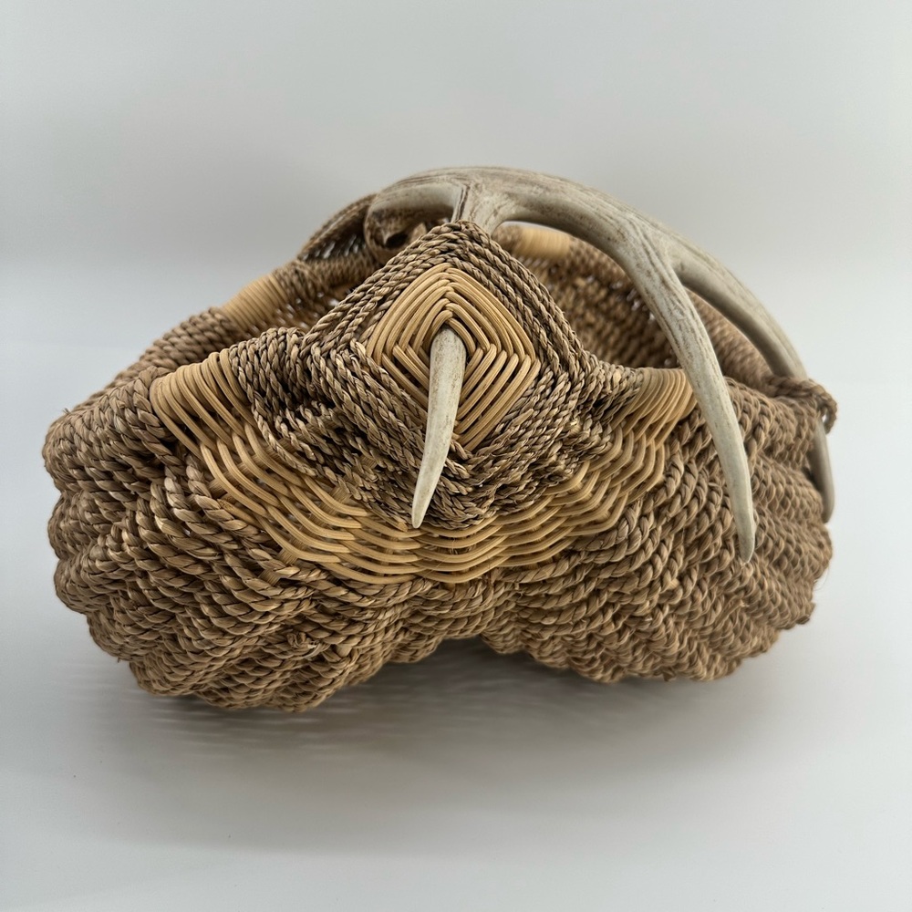 Custom Antler Basket XL with Deer Shed Antler ~ All Natural